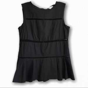 Nicole Miller Sleeveless Black Top Blouse Sz Small